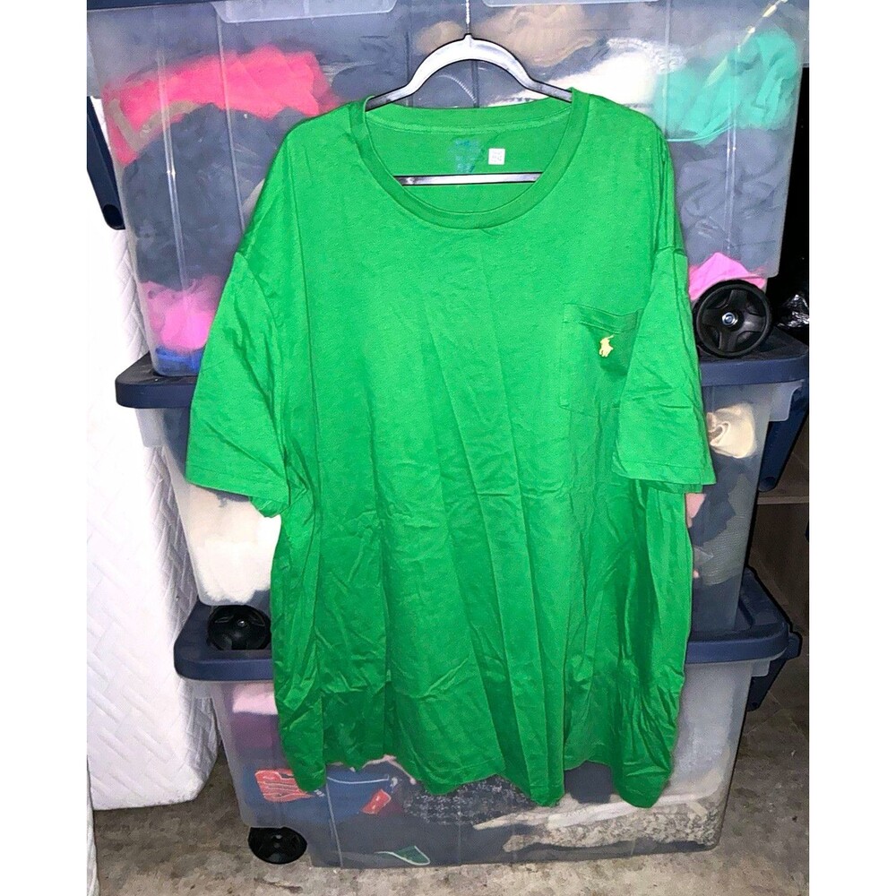 Polo Ralph Lauren Men’s Big & Tall 5X Green Cotton Logo Crew Neck T-Shirt